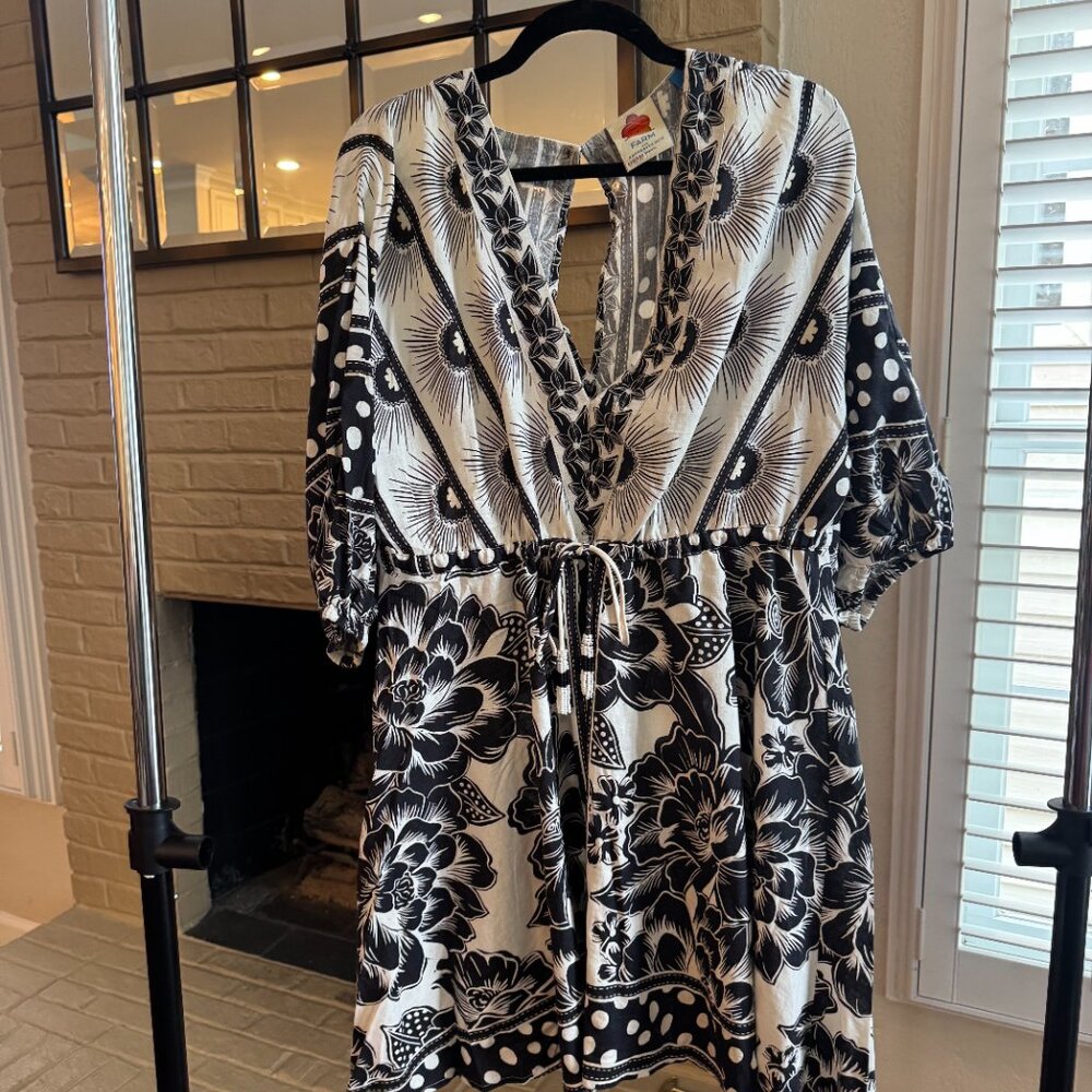 FARM Rio Black and White Floral Mini Dress - Picture 5 of 6